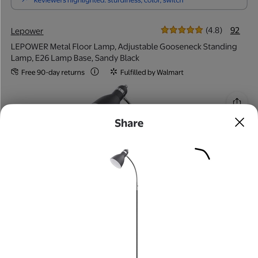 Black Adjustable Gooseneck Floor Lamp